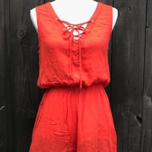 Tresics Beach Orange Romper  Size M